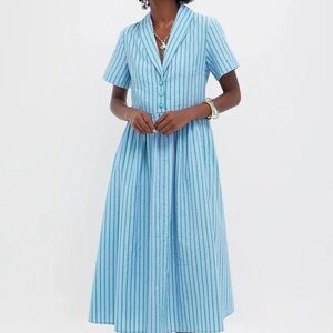 Tuckernuck Blue Striped Collared Midi Dress